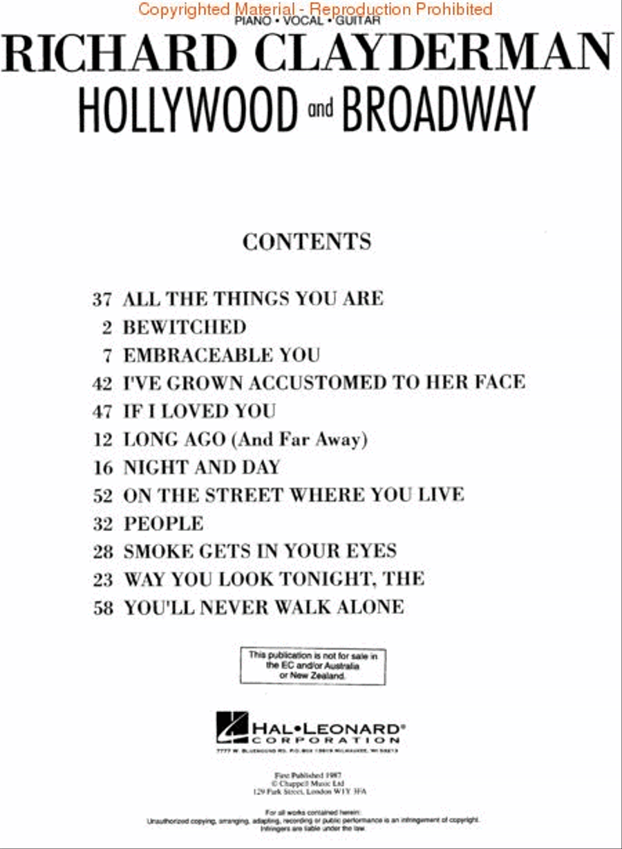 Richard Clayderman - Hollywood & Broadway Piano Solo scores gallery preview page 2