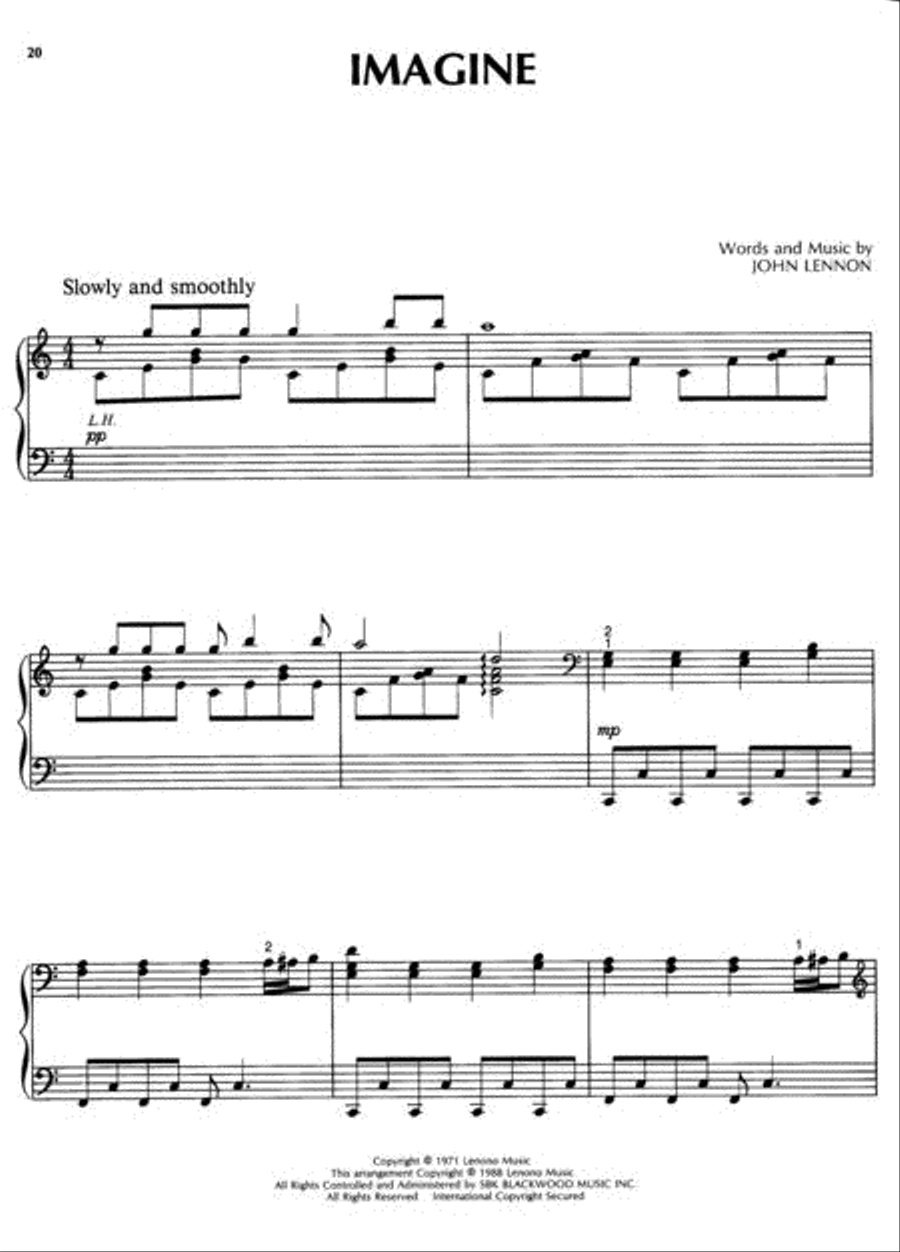 John Lennon Piano Solos Piano Solo scores gallery preview page 2