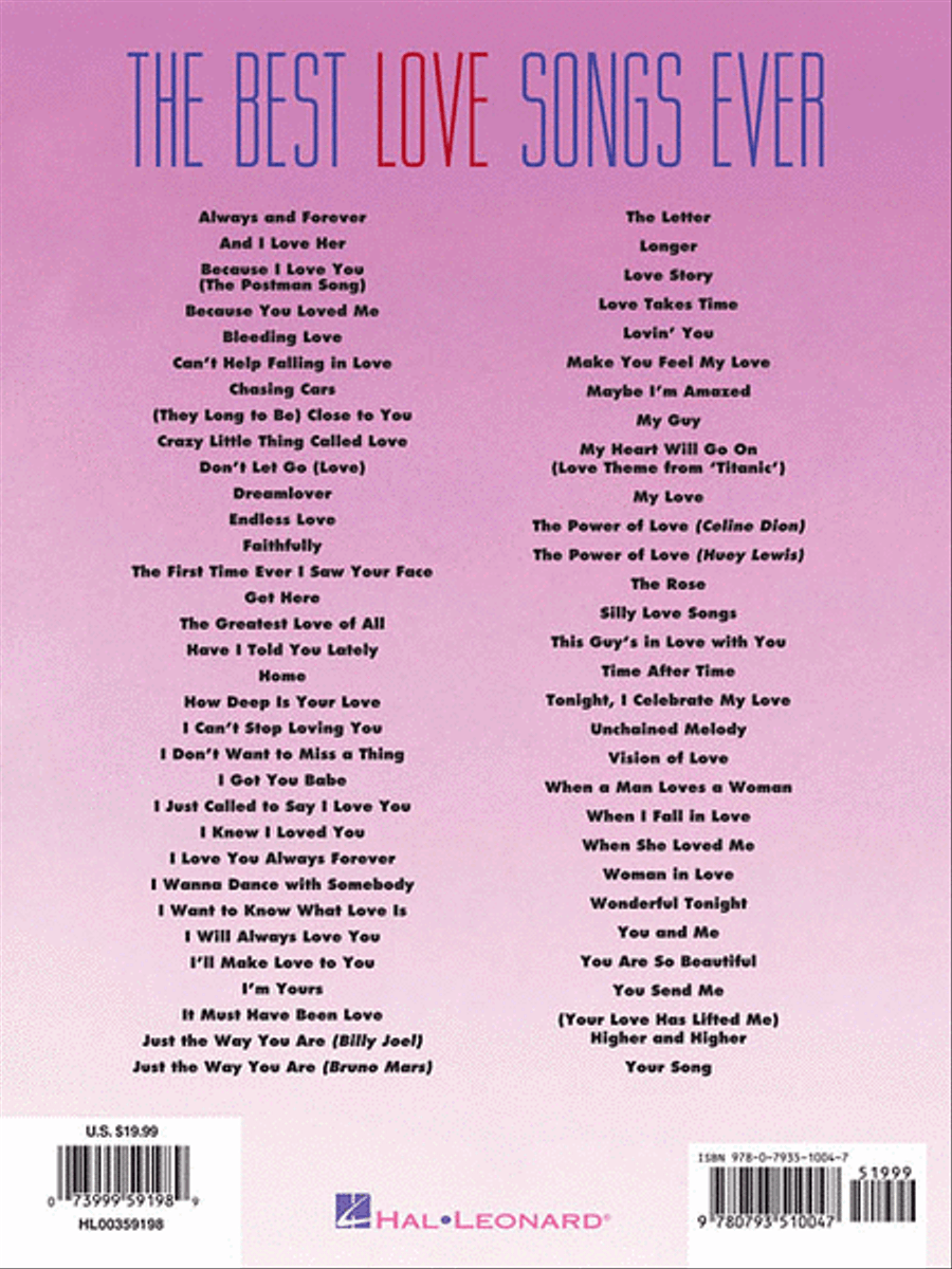 The Best Love Songs Ever – 3rd Edition Piano, Vocal, Guitar scores gallery preview page 2