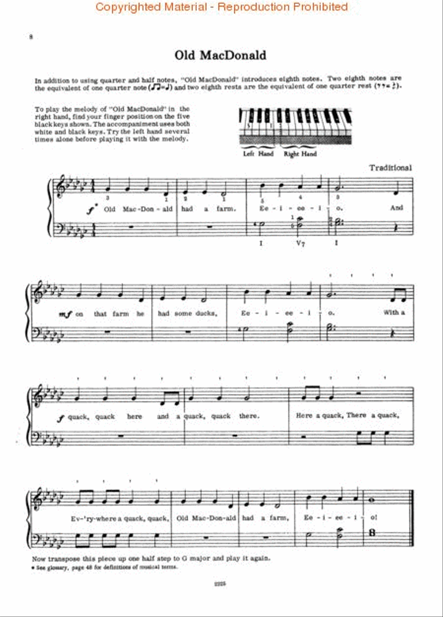 Music For Piano - For The Older Beginner, Book One Piano Method scores gallery preview page 2