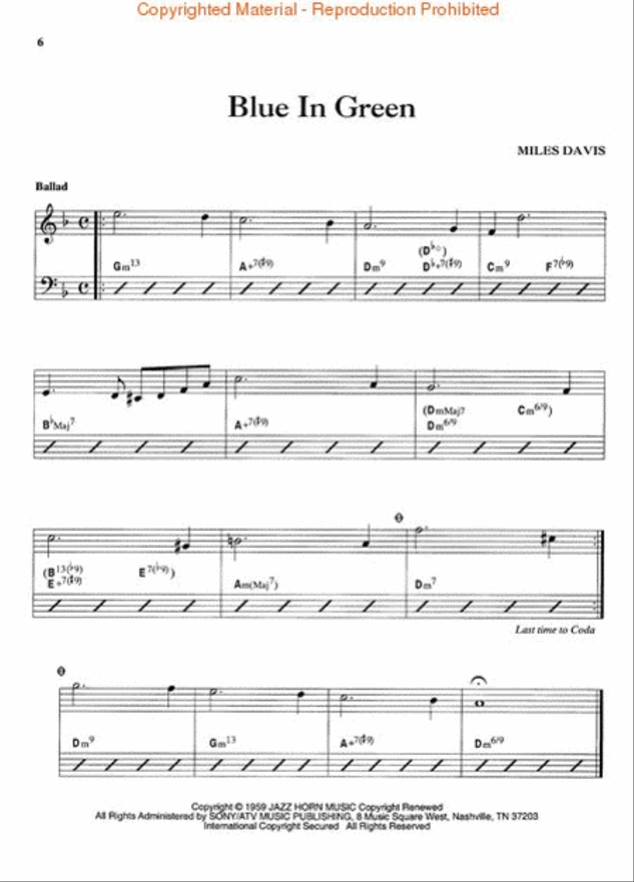 Bill Evans Fake Book Piano, Vocal, Guitar scores gallery preview page 3