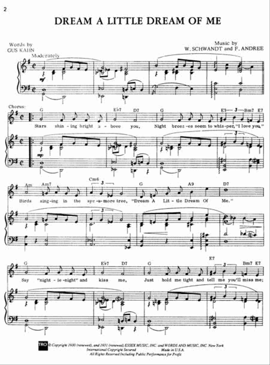 Dream a Little Dream of Me Voice scores gallery preview page 2