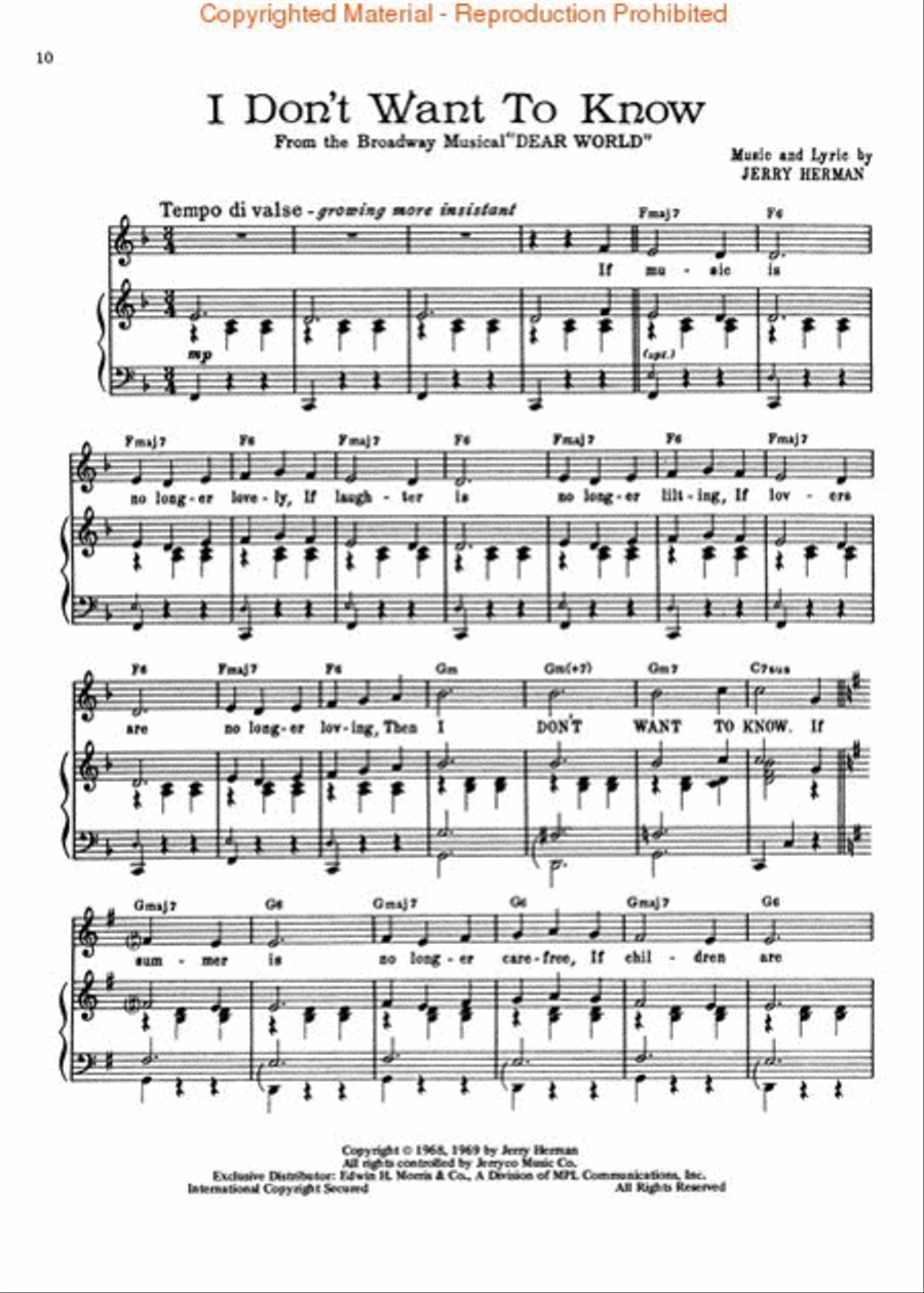 Dear World Piano, Vocal, Guitar scores gallery preview page 3