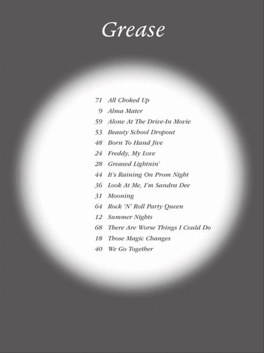 Grease Grease Piano, Vocal, Guitar scores gallery preview page 4