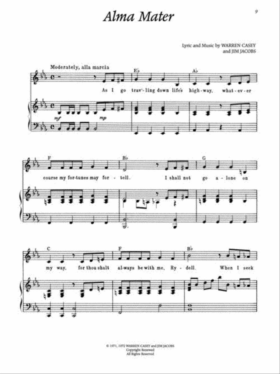 Grease Grease Piano, Vocal, Guitar scores gallery preview page 5