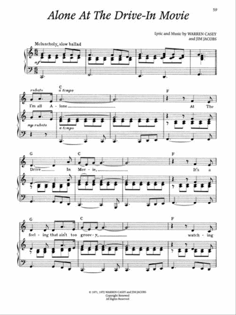 Grease Grease Piano, Vocal, Guitar scores gallery preview page 6