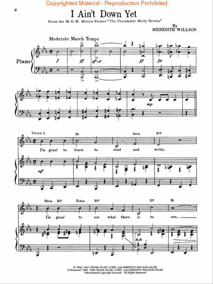 The Unsinkable Molly Brown Piano, Vocal, Guitar scores gallery preview page 2