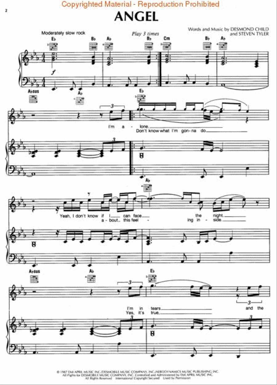 The Best Of Aerosmith Piano, Vocal, Guitar scores gallery preview page 3