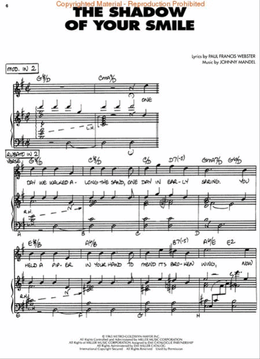 The Johnny Mandel Songbook Piano, Vocal, Guitar scores gallery preview page 2