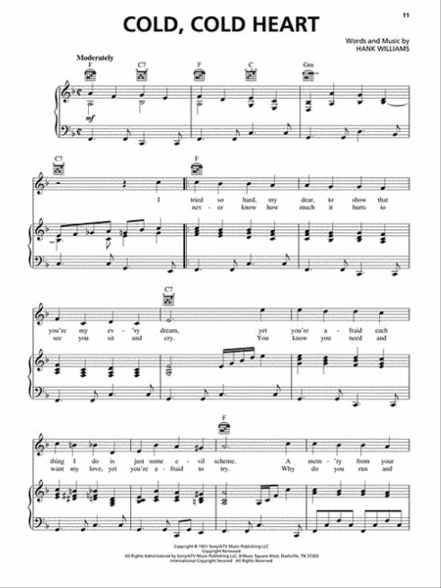 The Best of Hank Williams – 2nd Edition Piano, Vocal, Guitar scores gallery preview page 3