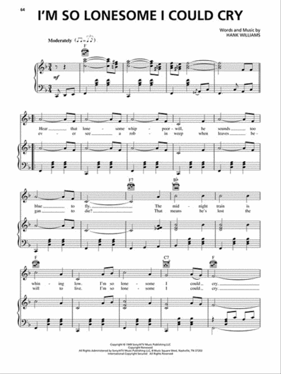 The Best of Hank Williams – 2nd Edition Piano, Vocal, Guitar scores gallery preview page 4