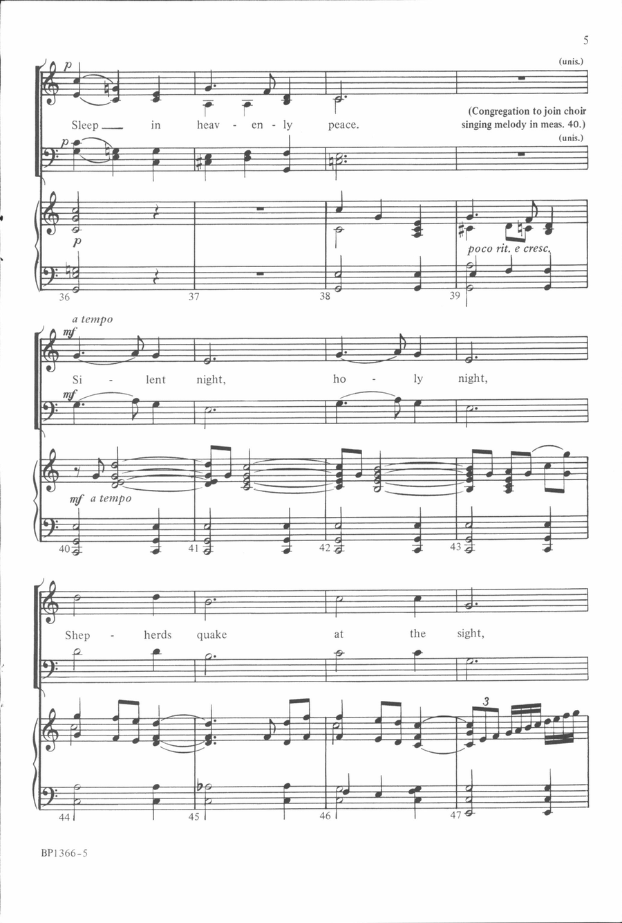 Silent Night - Courtney Silent Night - Courtney 4-Part scores gallery preview page 5