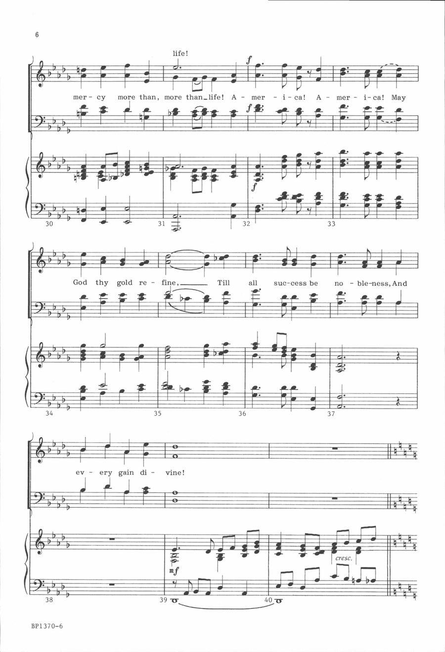America, the Beautiful - SATB 4-Part scores gallery preview page 5