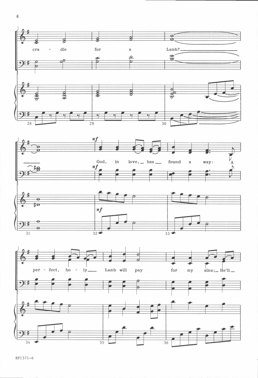 A Cradle for a Lamb A Cradle for a Lamb 4-Part scores gallery preview page 5
