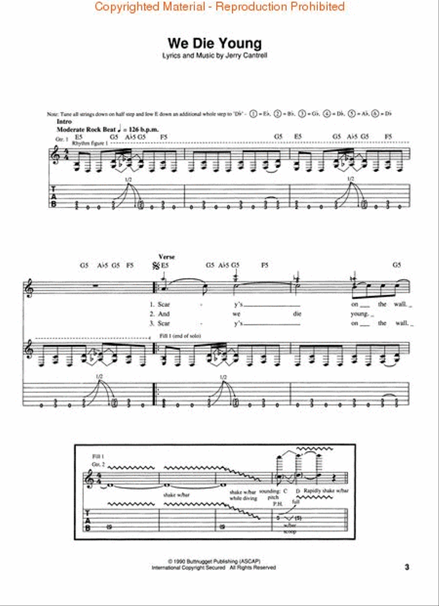 Alice In Chains – Facelift Electric Guitar scores gallery preview page 2