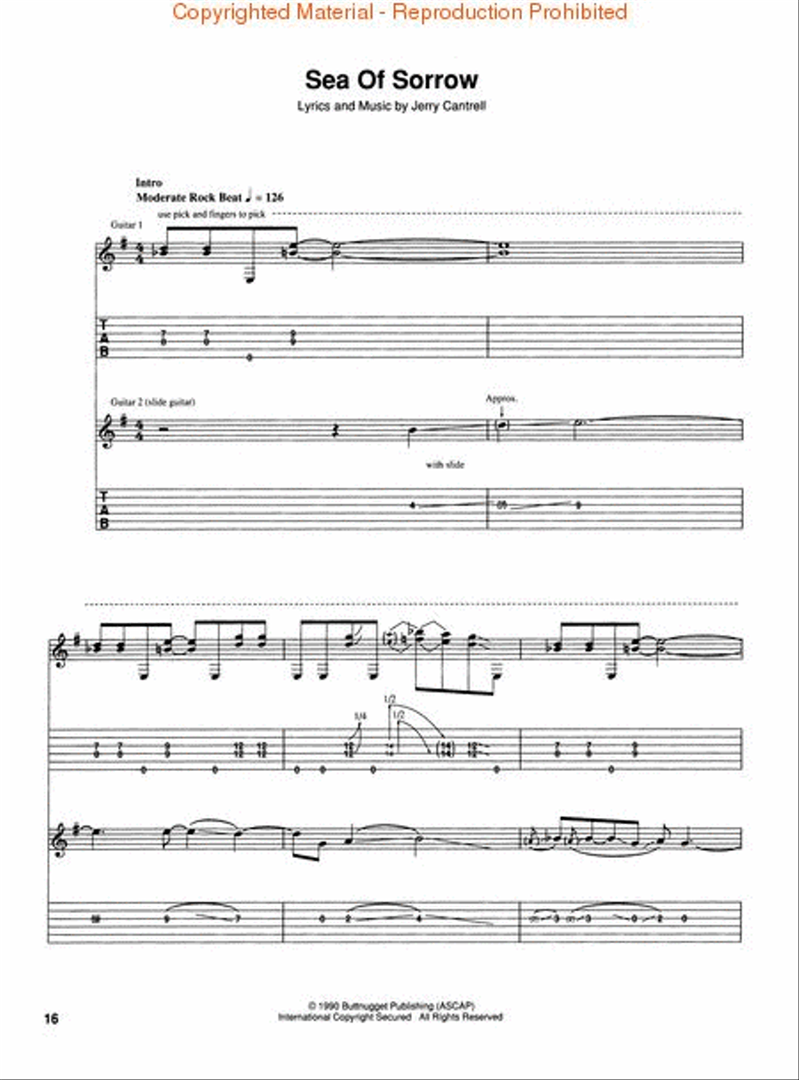 Alice In Chains – Facelift Electric Guitar scores gallery preview page 4