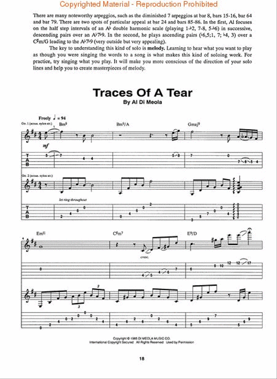 Al Di Meola Solos Electric Guitar scores gallery preview page 2