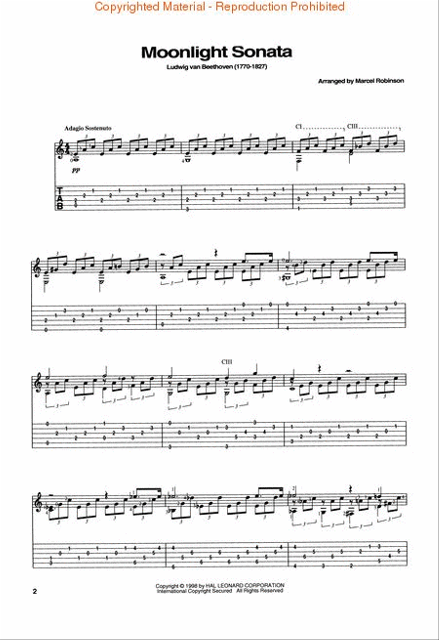 Moonlight Sonata - First Movement (Guitar Solo) Acoustic Guitar scores gallery preview page 2
