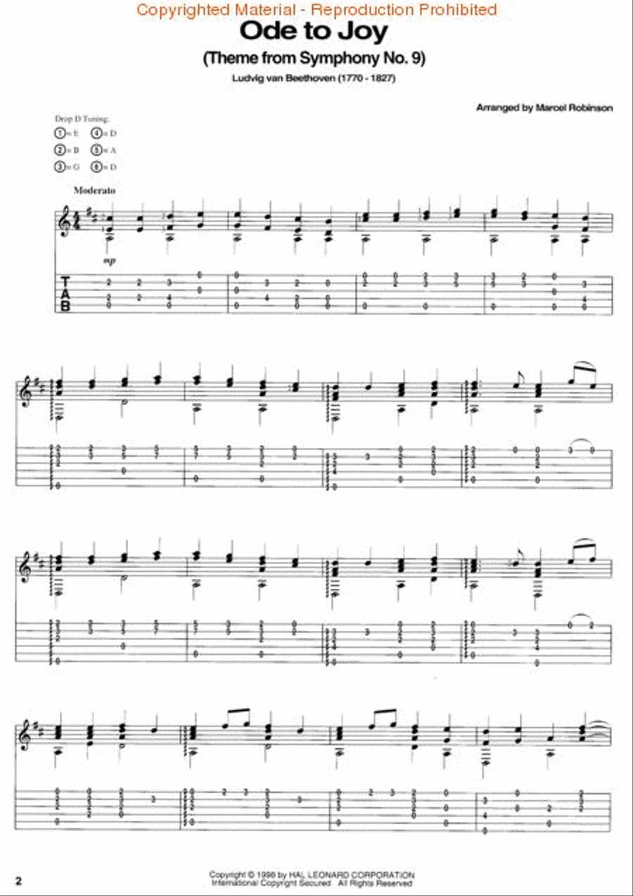 Ode to Joy Acoustic Guitar scores gallery preview page 2