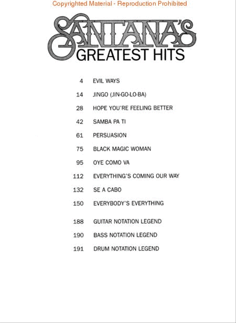 Santana's Greatest Hits Electric Guitar scores gallery preview page 2