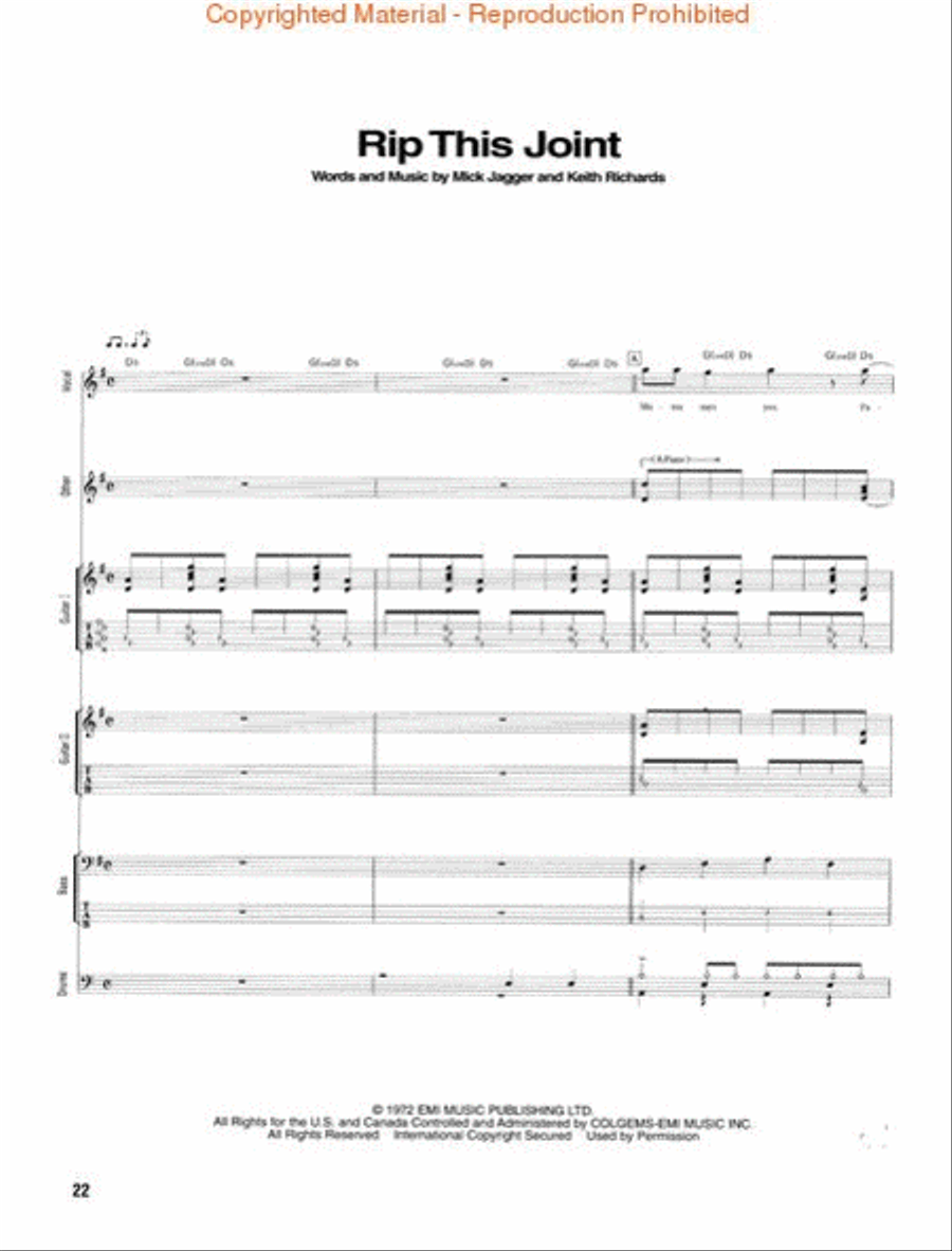 Exile On Main Street Guitar Tablature scores gallery preview page 4