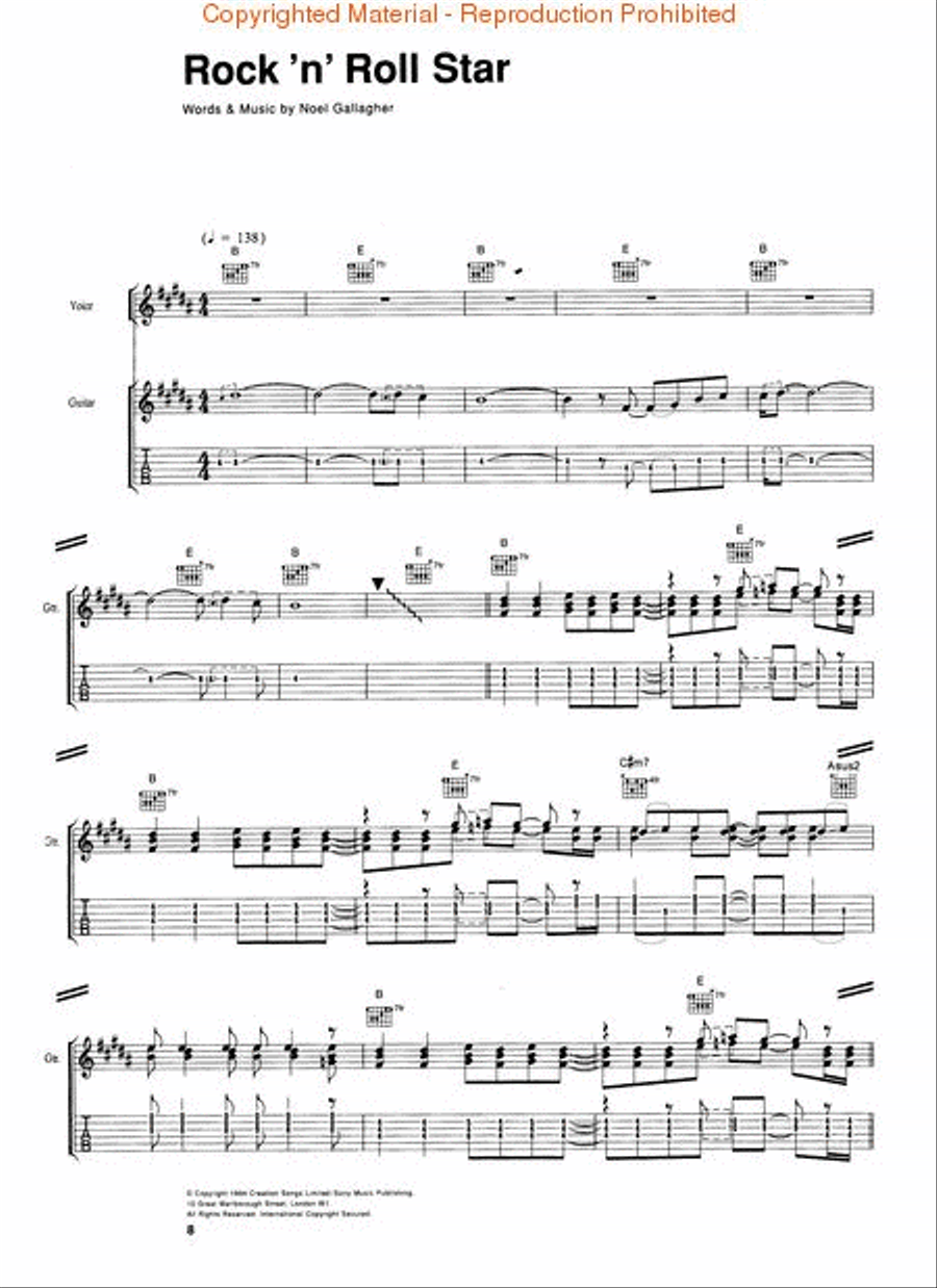 Oasis – Definitely Maybe Oasis – Definitely Maybe Electric Guitar scores gallery preview page 3