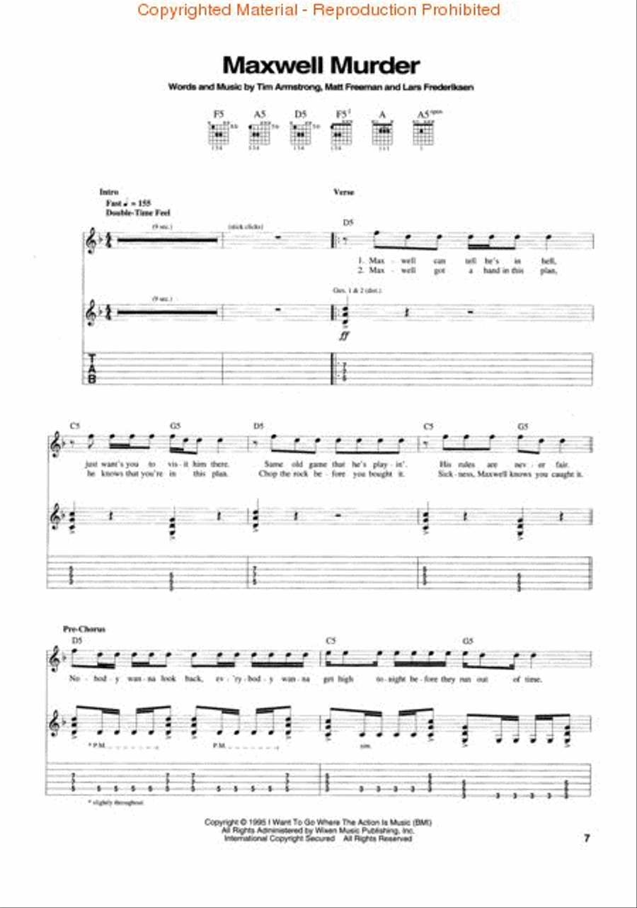 And Out Come The Wolves And Out Come The Wolves Electric Guitar scores gallery preview page 2