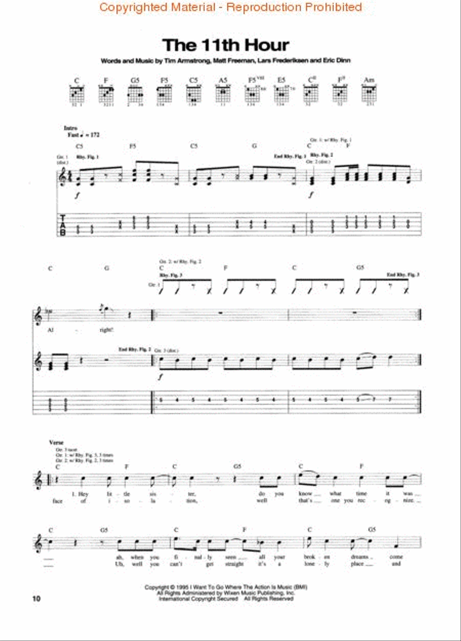 And Out Come The Wolves And Out Come The Wolves Electric Guitar scores gallery preview page 3