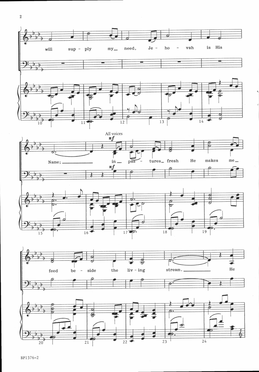 My Shepherd Will Supply My Need - Carter 3-Part scores gallery preview page 3