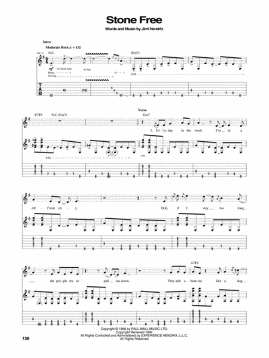 Jimi Hendrix – Are You Experienced? Guitar Tablature scores gallery preview page 7