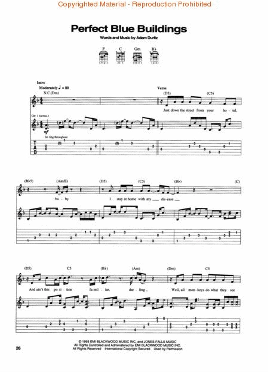 Counting Crows – August & Everything After Electric Guitar scores gallery preview page 3