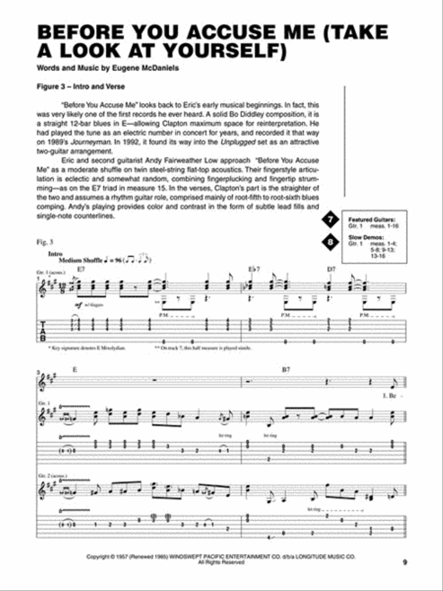 From The Album Eric Clapton Unplugged Electric Guitar scores gallery preview page 3