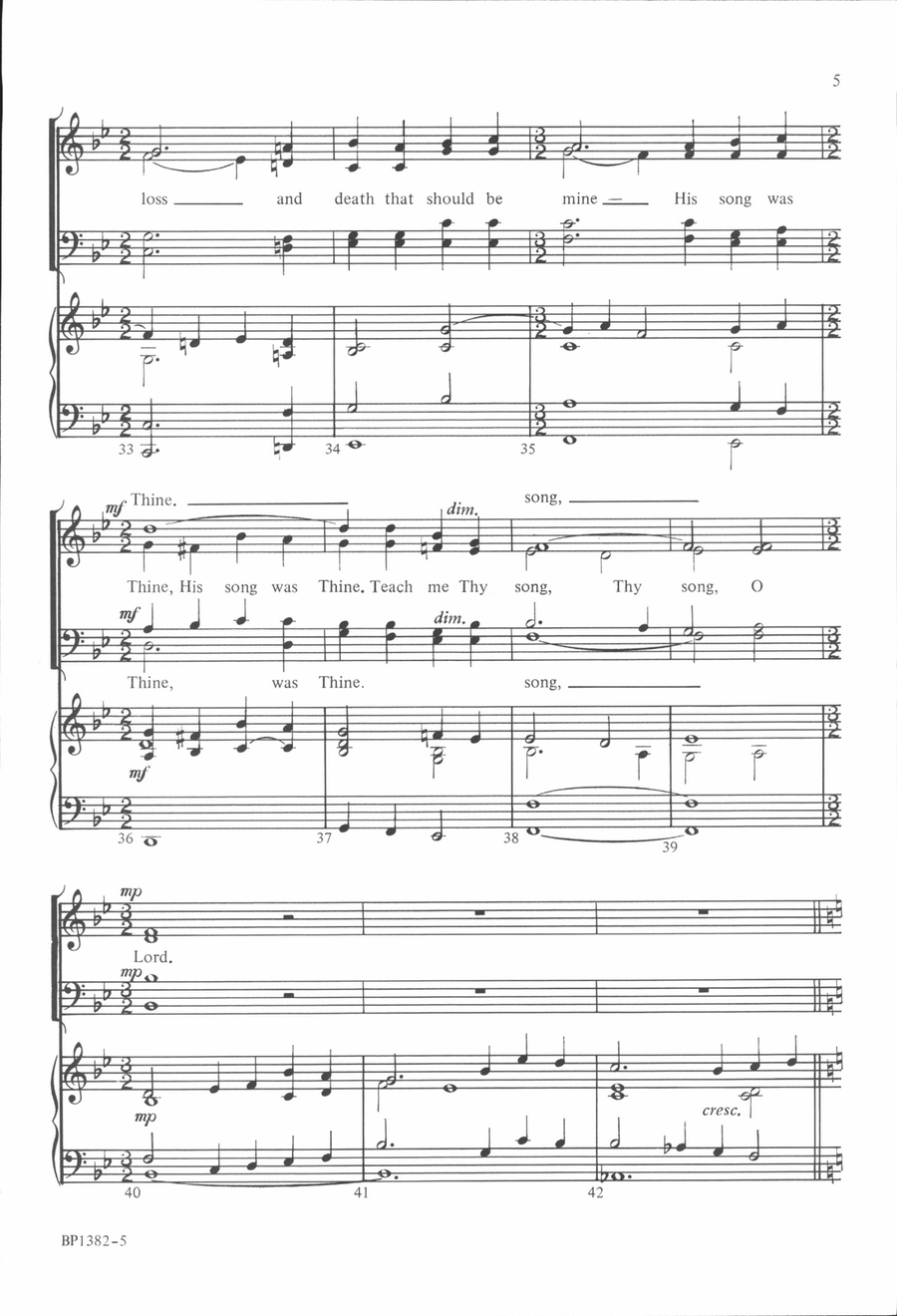 Teach Me Thy Song, O Lord 4-Part scores gallery preview page 5