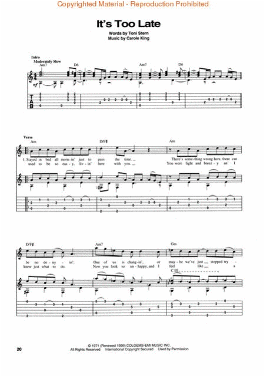 Carole King – Tapestry Electric Guitar scores gallery preview page 3