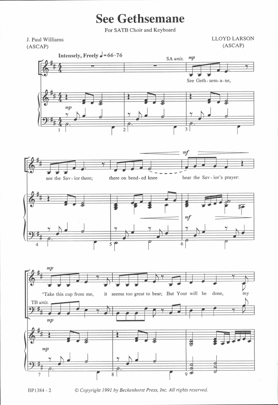See Gethsemane by Lloyd Larson 4-Part - Sheet Music page 2