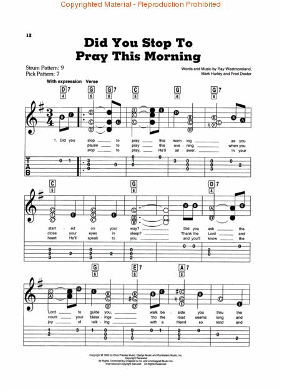 Old Time Gospel Songs - Easy Guitar Electric Guitar scores gallery preview page 3