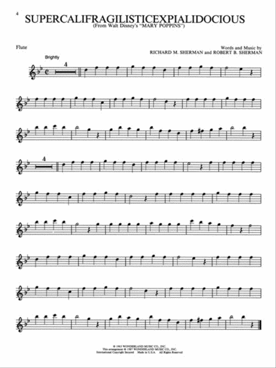 Easy Disney Favorites - Flute Flute Solo scores gallery preview page 4