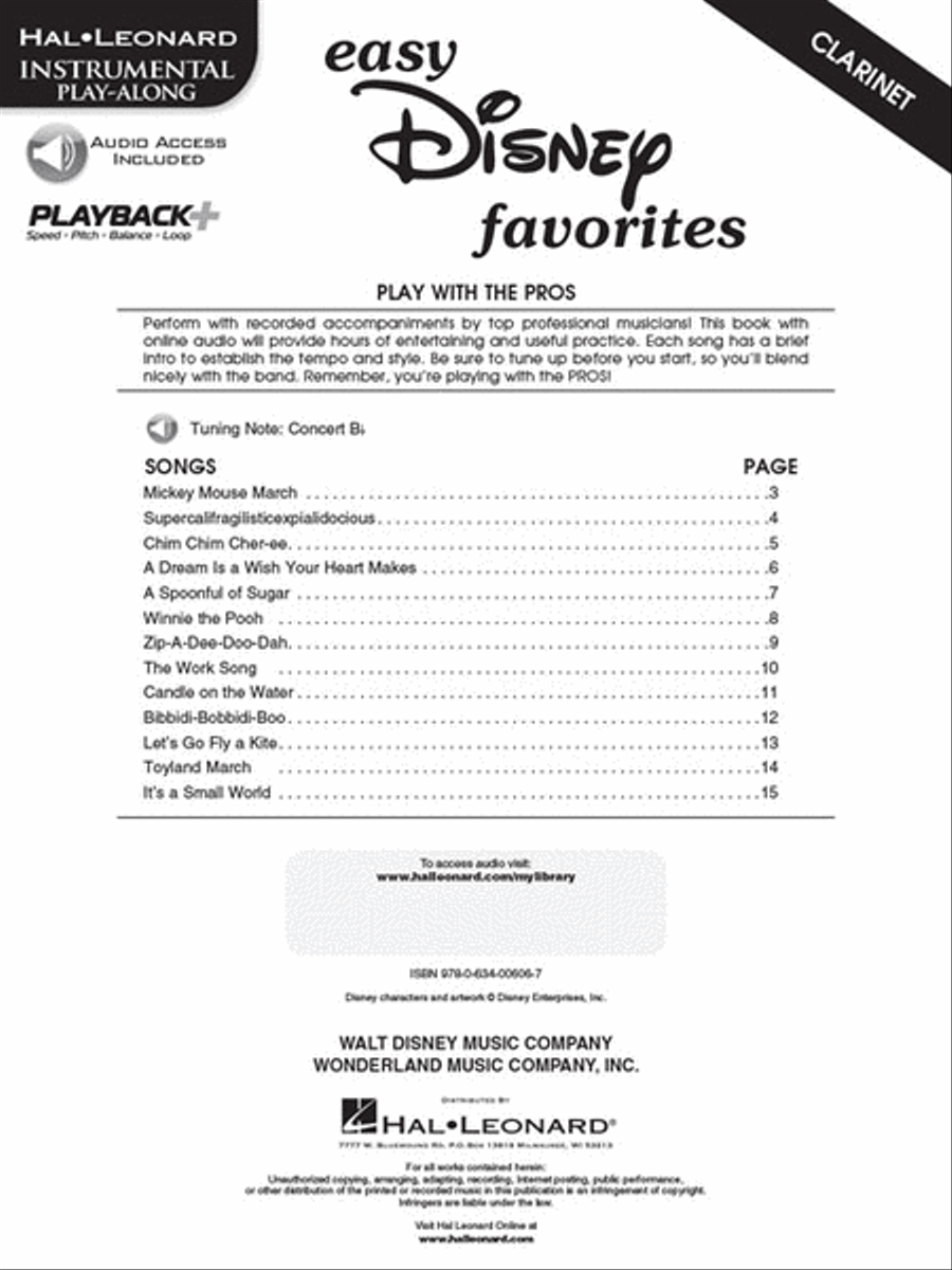 Easy Disney Favorites - Clarinet Clarinet Solo scores gallery preview page 2