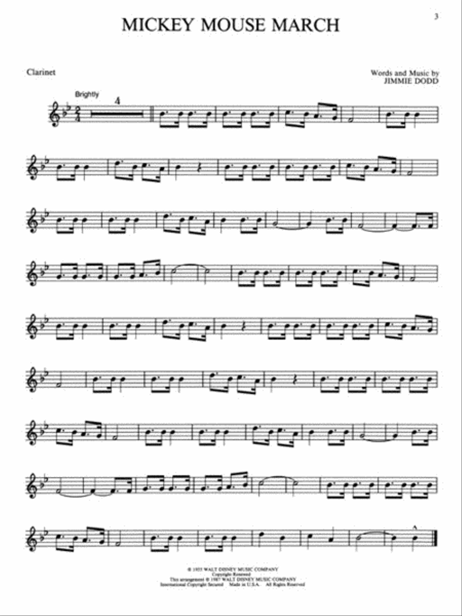 Easy Disney Favorites - Clarinet Clarinet Solo scores gallery preview page 3