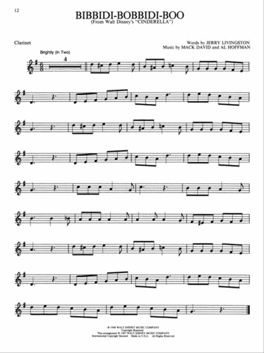 Easy Disney Favorites - Clarinet Clarinet Solo scores gallery preview page 5