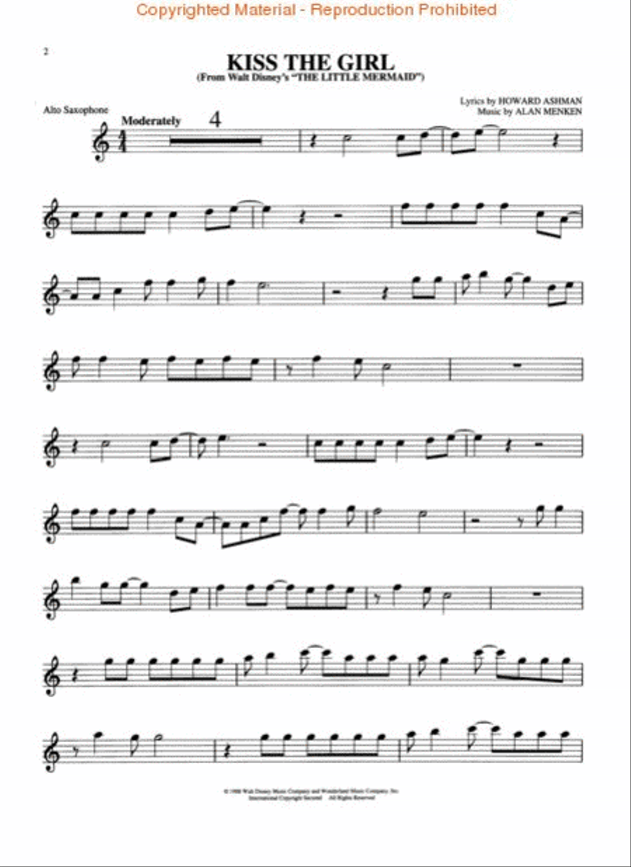 Disney Movie Favorites - Alto Saxophone Alto Saxophone scores gallery preview page 2