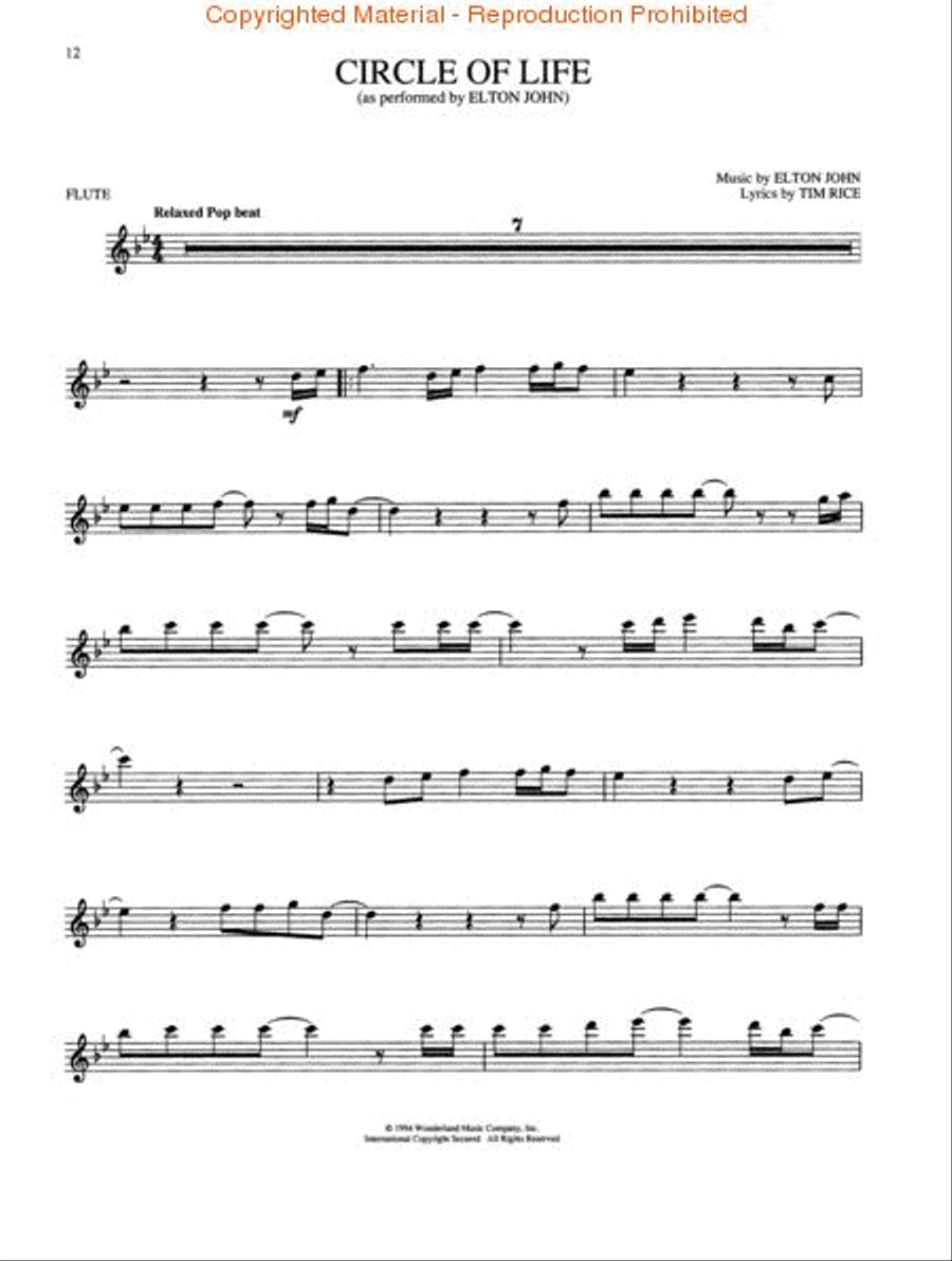 The Lion King (Flute) Flute Solo scores gallery preview page 3