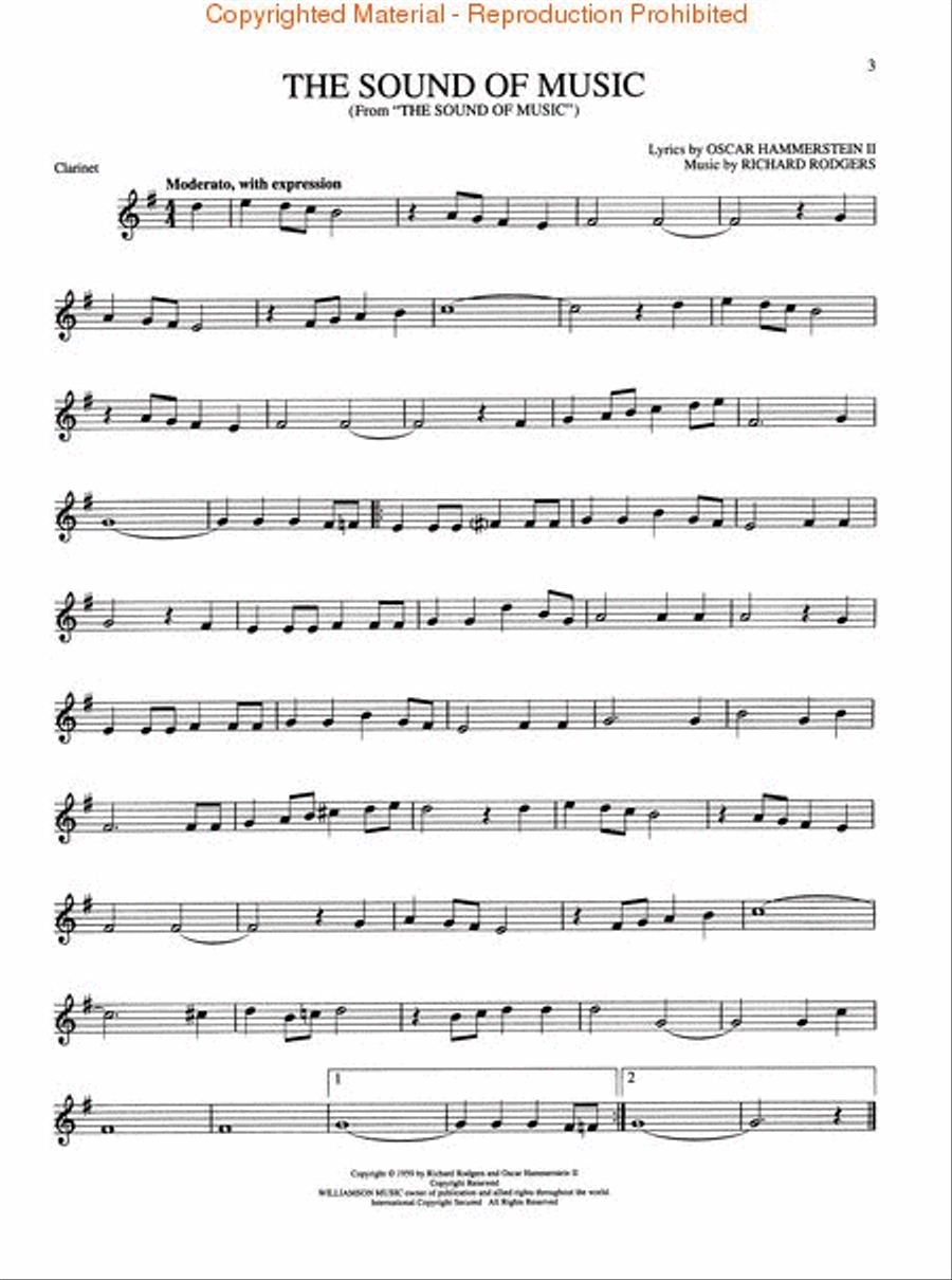 The Sound of Music - Clarinet Clarinet Solo scores gallery preview page 2