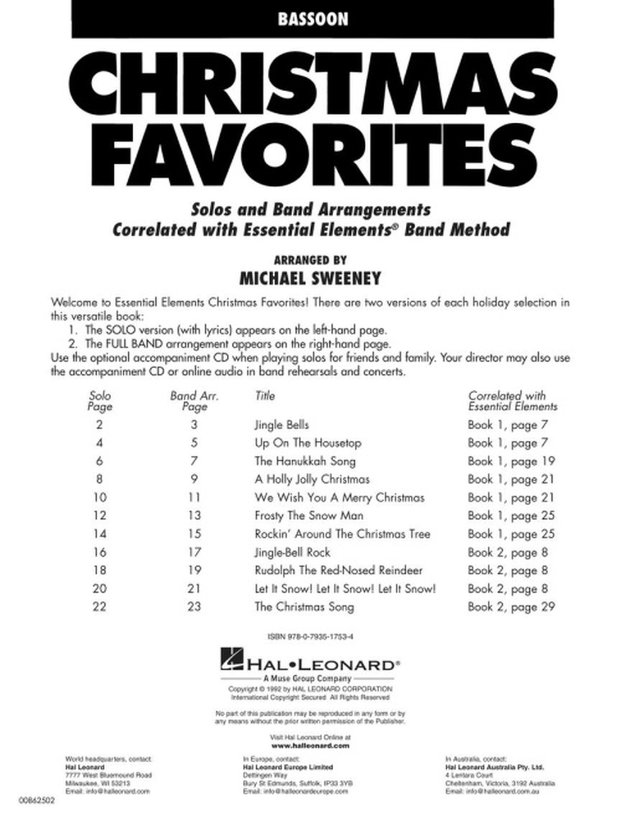 Essential Elements Christmas Favorites by Michael Sweeney Concert Band Methods - Sheet Music page 3