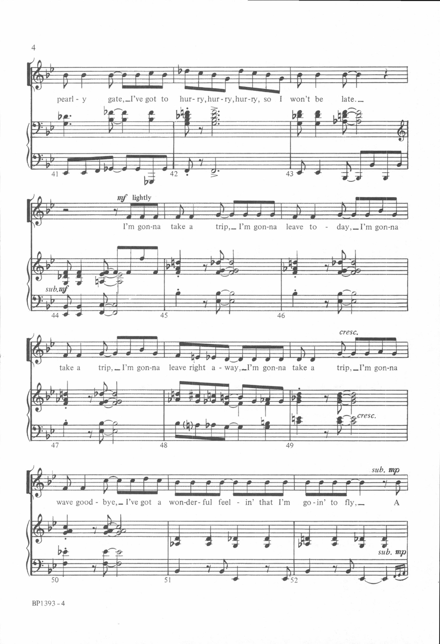 Ticket to the Promised Land - unison Unison Choir scores gallery preview page 5