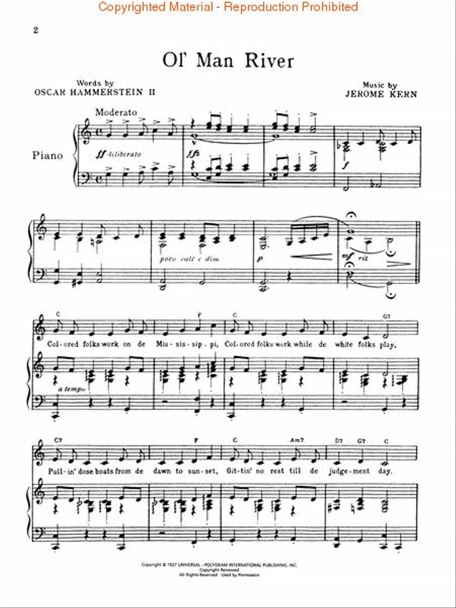 Ol' Man River (from ShowBoat) Voice scores gallery preview page 2