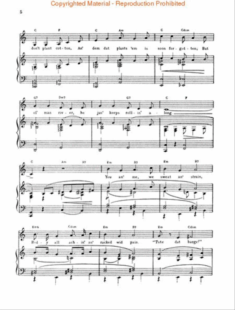 Ol' Man River (from ShowBoat) Voice scores gallery preview page 3