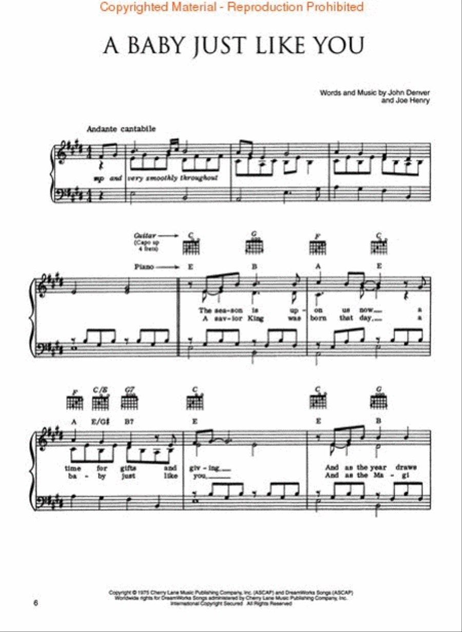 A John Denver Christmas Piano, Vocal, Guitar scores gallery preview page 3