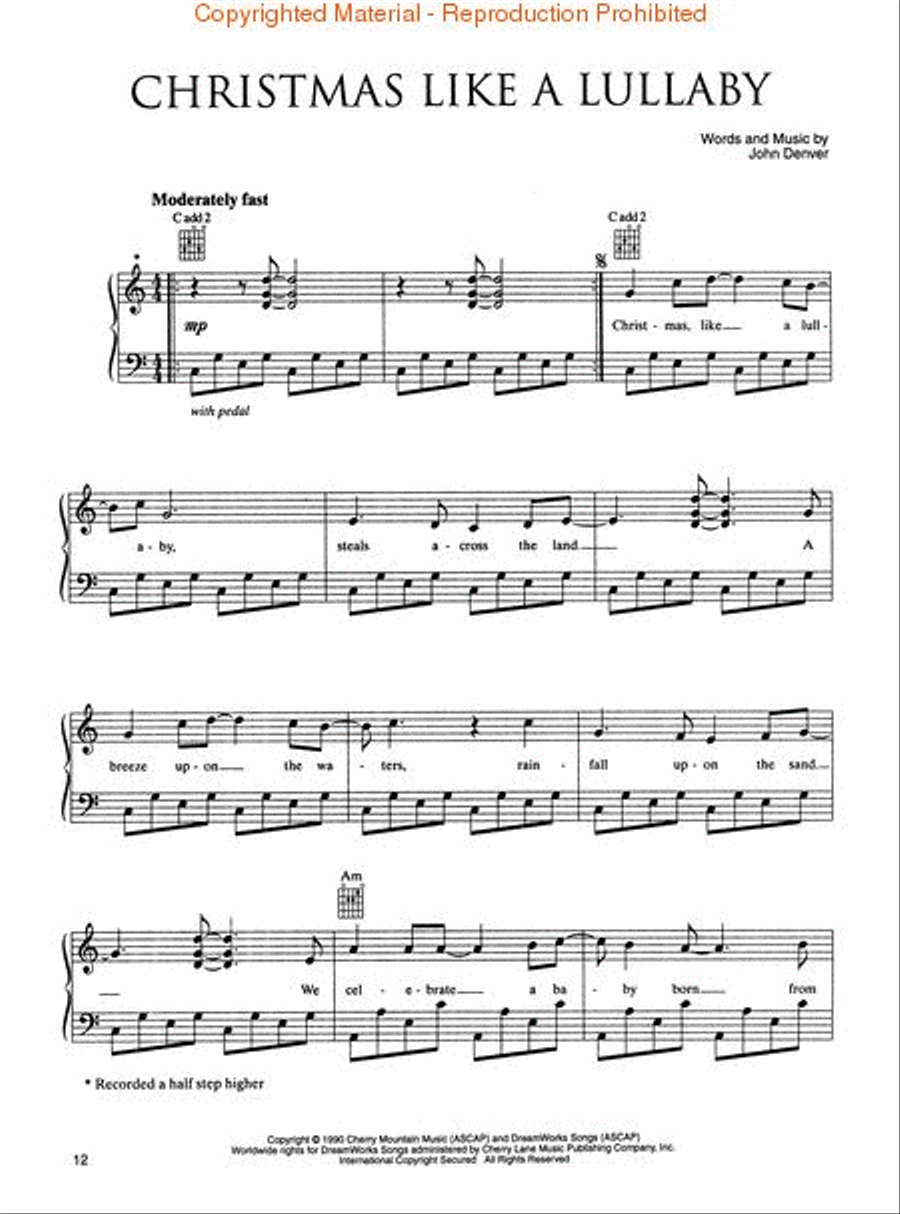 A John Denver Christmas Piano, Vocal, Guitar scores gallery preview page 4