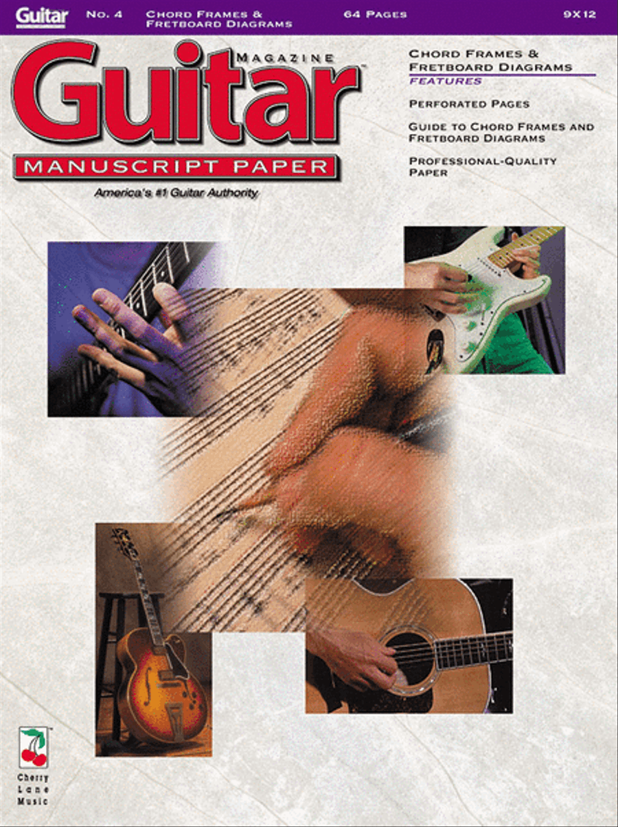 Guitar™ Magazine Manuscript Paper – #4 Chord Frames and Fretboard Diagrams – 9″ x 12″ Guitar scores gallery preview page 1